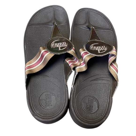 Fitflop Thong Walkstar Sandals Women's Size 9 Bronze Comfort slip on Flip Flops - Picture 4 of 11